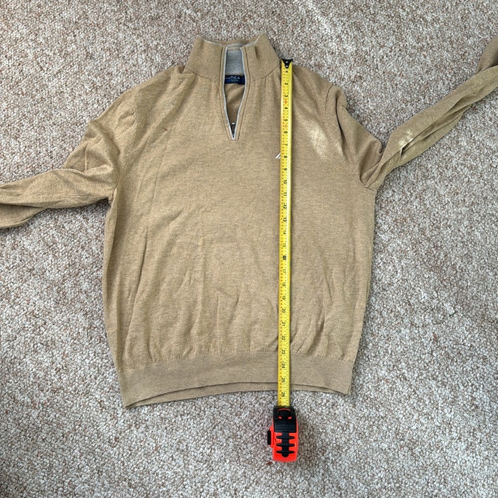 NAUTICA Men’s Quarter-zip Sweater Beige - Picture 5 of 5
